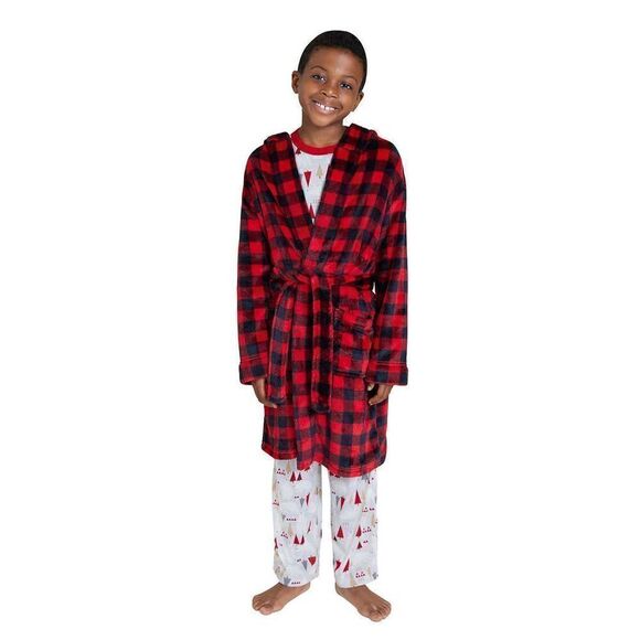 NEW! Eddie Bauer Youth 3 piece PJ Set, LS Top, Pant and Robe, Polar Bear Unisex - Picture 9 of 16